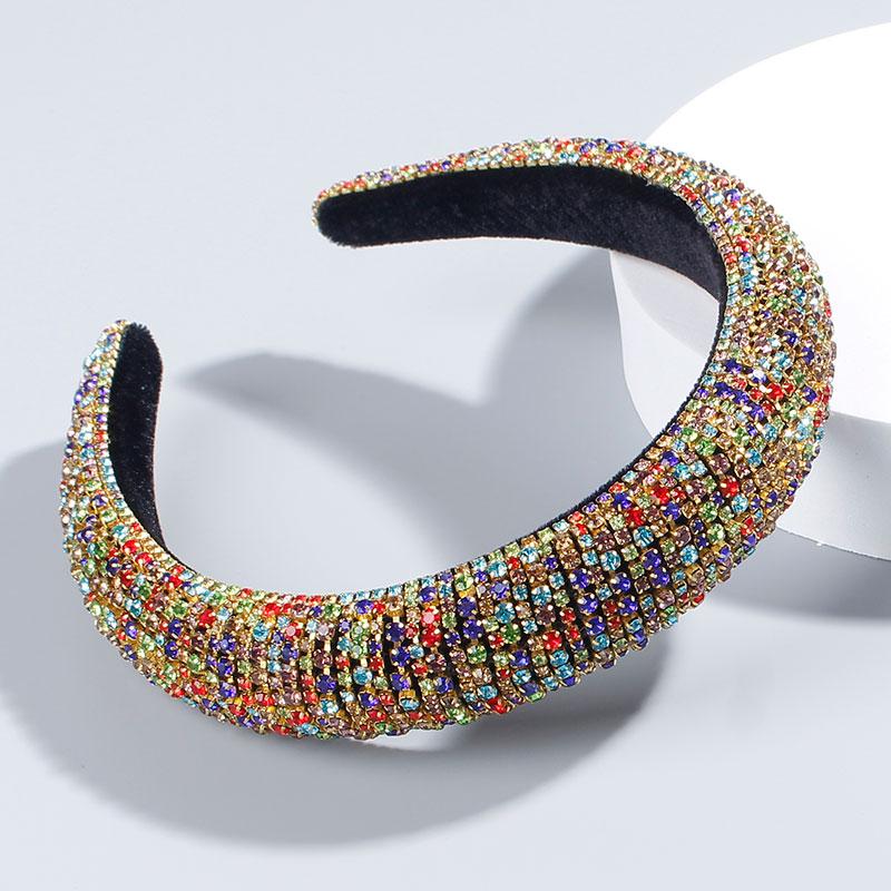 Женская барочная повязка на голову Высококачественная повязка для волос Красочная стразовая повязка для волос Ободок Головной убор Белые резинки для волос Аксессуары