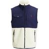 Polo Color Block Small Pony Embroidered Zip Stand Collar Sleeveless Vest Men Vest Blue 710854959-005