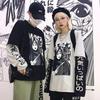Футболка с принтом комиксов Harajuku Fujiang для мужчин и женщин в Японии с длинным рукавом