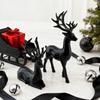 2/4Pcs Christmas Reindeer Statue Standing Sitting Elk Silhouette Figurine Deer Sculpture Home Office Desktop