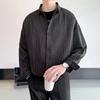 Полосатая рубашка Мужское свободное повседневное пальто Лацкан Пуговицы Кардиган с длинным рукавом Формальный топ