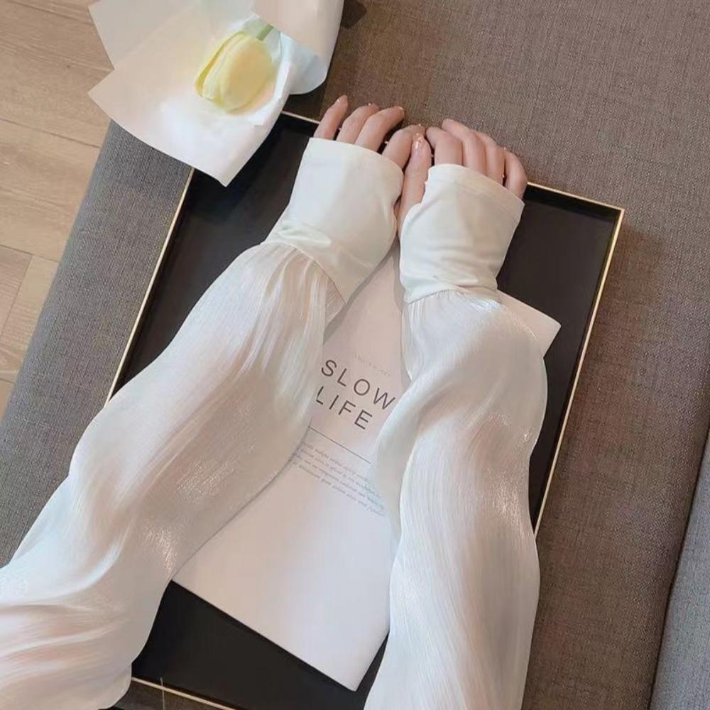 Ice Silk Sun-protective Sleeves Anti-UV Arm Sleeves Fashion Arm Cuff Cover Women Men