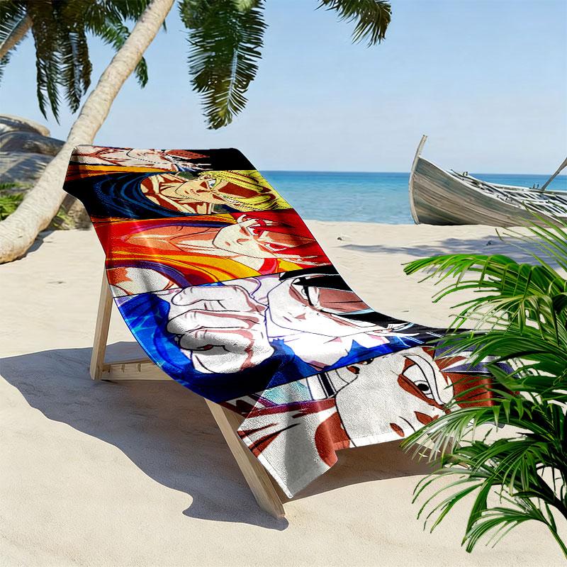 Dragon Ball Print Beach Towel, Large Soft Quick Dry Towel for Beach Camping Swimming