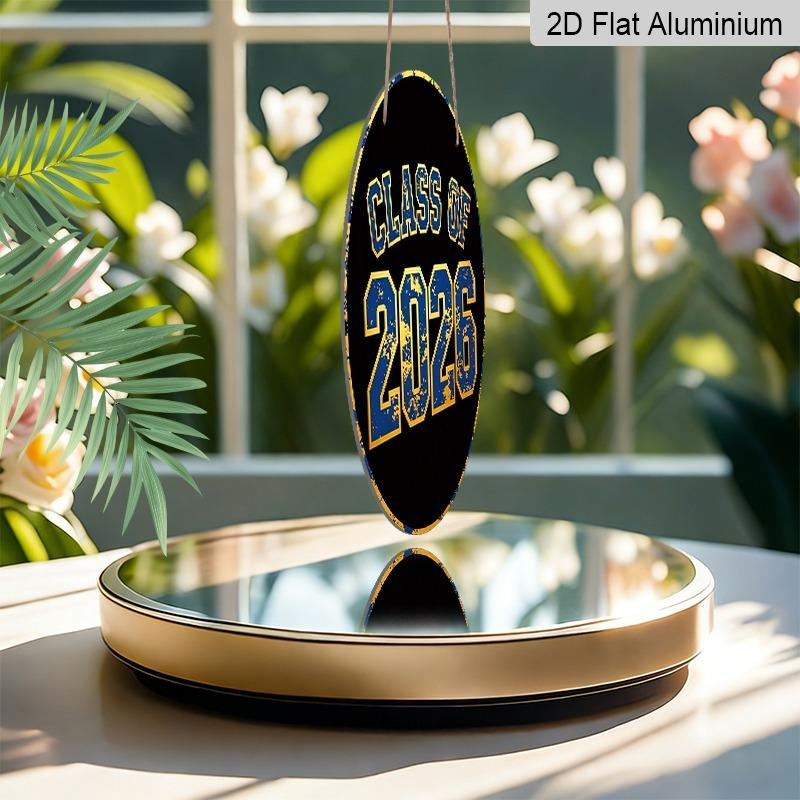 2D Flat Aluminum Graduation-themed Wall Decorations, Available in Various Sizes, Featuring A Blue and Gold American Retro Varsity Style, Making Them