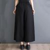 Black Plus Size Vintage Pleated High Waist Casual Loose Summer Wide Leg Pants Women Trousers