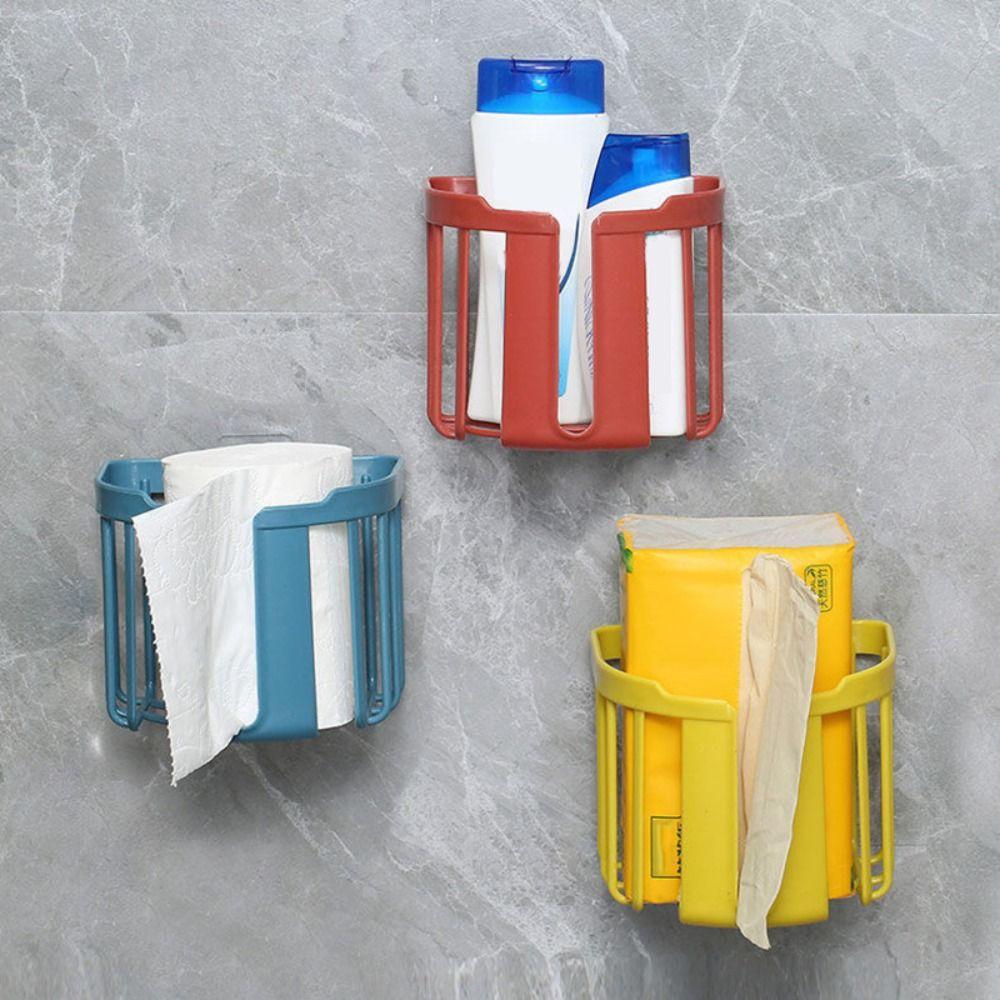 Bathroom Kitchen Self-Adhesive Punch-Free Roll Paper Storage Rack Oilet Paper Shelf Tissue Holder