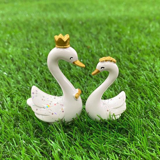 Шикарные статуи лебедя, топперы, реалистичная форма, две части, декоративные