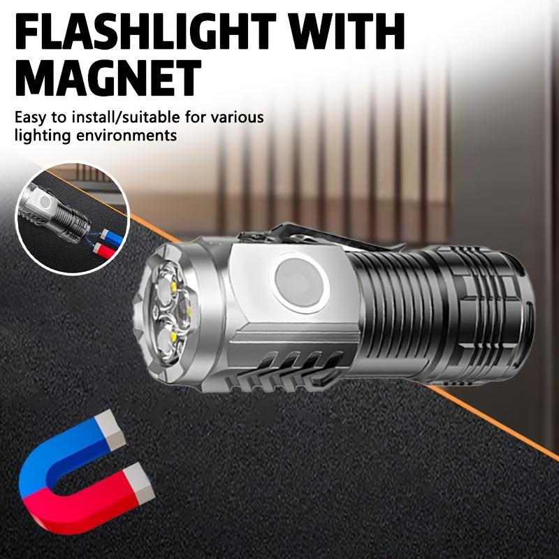Мини Портативный 3-светодиодный Фонарик с Клипсой для Ручки, Ночник Многофункциональный Магнитный Фонарик, Подходит для Прогулок, Чтения, Экстренных Ситуаций, Рабочего Освещения