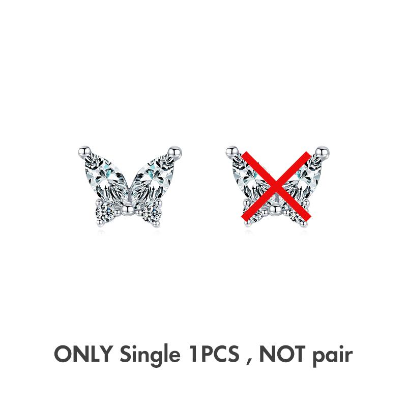 Modian 1 Piece Gold Geometric Shape Stud Earring 925 Silver Sparkling Clear CZ Earrings For Women Collocation Jewelry