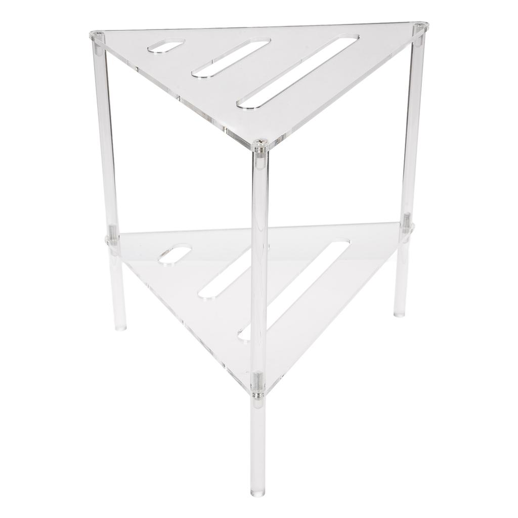 Acrylic Corner Shower Caddy 2 Tier Floor Standing Hollowed Corner Shelf Organizer for Bathroom Bedroom Kitchen