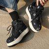 Canvas Boots for Men Outdoor Workwear Boots Retro Spring Chunky Sneakers Design Big Head Platform Lace-up Ankle Boots Trendy