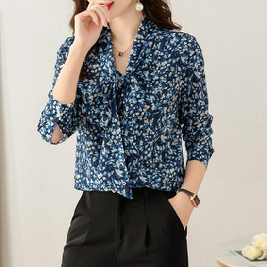 Women's 2025 Fashion Slim Fit Long Sleeve Ruffled Mulberry Silk Satin Shirt
