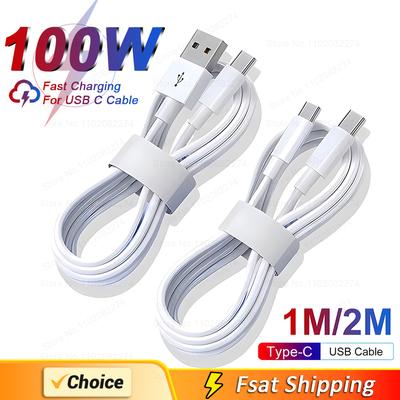 Кабель USB Type C 100 Вт для быстрой зарядки, кабель USB C для Samsung S23 S24 Ultra, Huawei P30, Xiaomi Redmi, кабель для быстрой зарядки и передачи данных