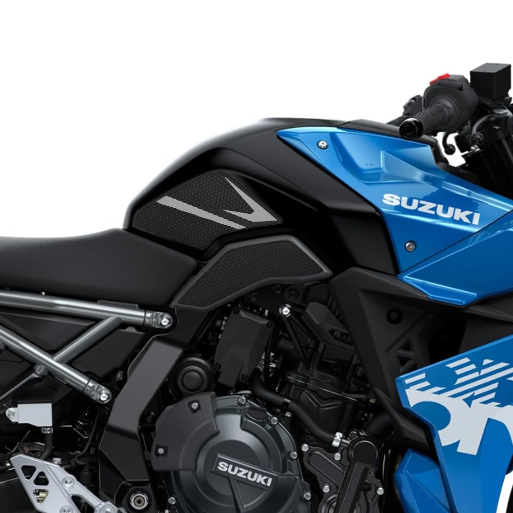 Наклейки на бак и накладки на бак для Suzuki GSX-8S (2023~) и GSX-8R (2024~) 8BL-EM1AA (Титановый, Левый, Средний, Правый, Нижний, Набор из 5 штук)
