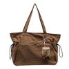 Women's Nylon Shoulder Bag Large Capacity Casual Bag Versatile Solid Zipper Student Computer Bag
