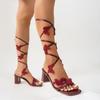 Women Sexy Ankle Sandals Elegant Comfortable Designer Shoes Transparent Platform Summer Butterfly Lace-up High Heels Sandals