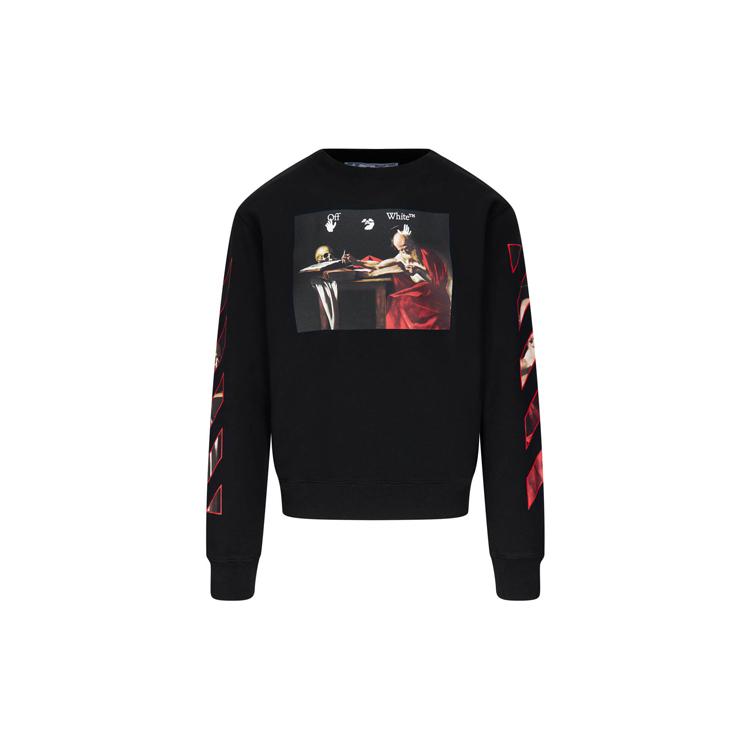 OFF-WHITE SS21 Sweatshirts Unisex Black Crew Neck Moderate Regular OMBA025R21FLE0051025