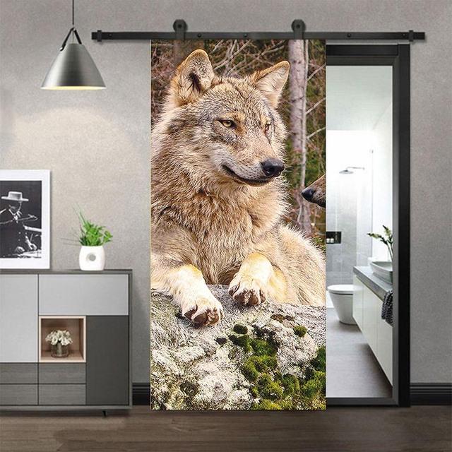 3D наклейка на шкаф, входная дверь, черный щенок лабрадора, виниловая, водостойкая, самоклеящаяся, настенная наклейка на дверь, декор для дома