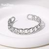 Hypoallergenic Minimalist Fashion Stainless Steel Open Bracelet Geometric Chain Bracelet Does Not Fade Simple High-end