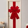 Yousheng Christmas Front Door Hanging Bow Knot Festive Ribbons Door Hanger DIY Holiday Decor for Gift Wrapping
