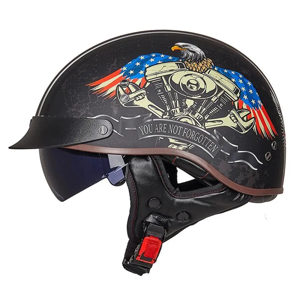 Ретро Мотоциклетный Шлем Casco Moto Полушлем Немецкий Классический Мото Шлемы Capacete De Moto Шлем для Мотокросса Сертификация DOT