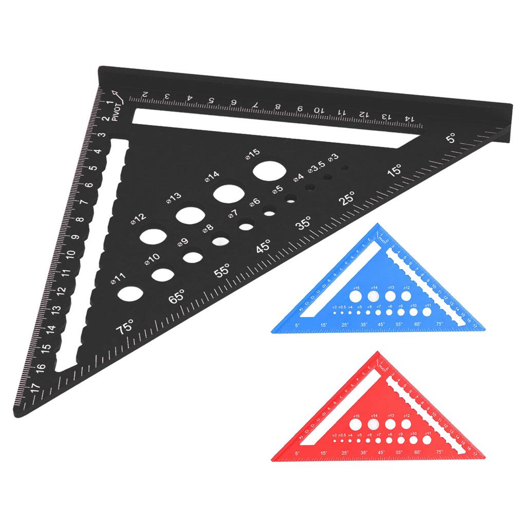 7-дюймовая треугольная линейка, метрический стропильный угольник, 90-градусная линейка, транспортир, алюминиевый сплав, деревообработка