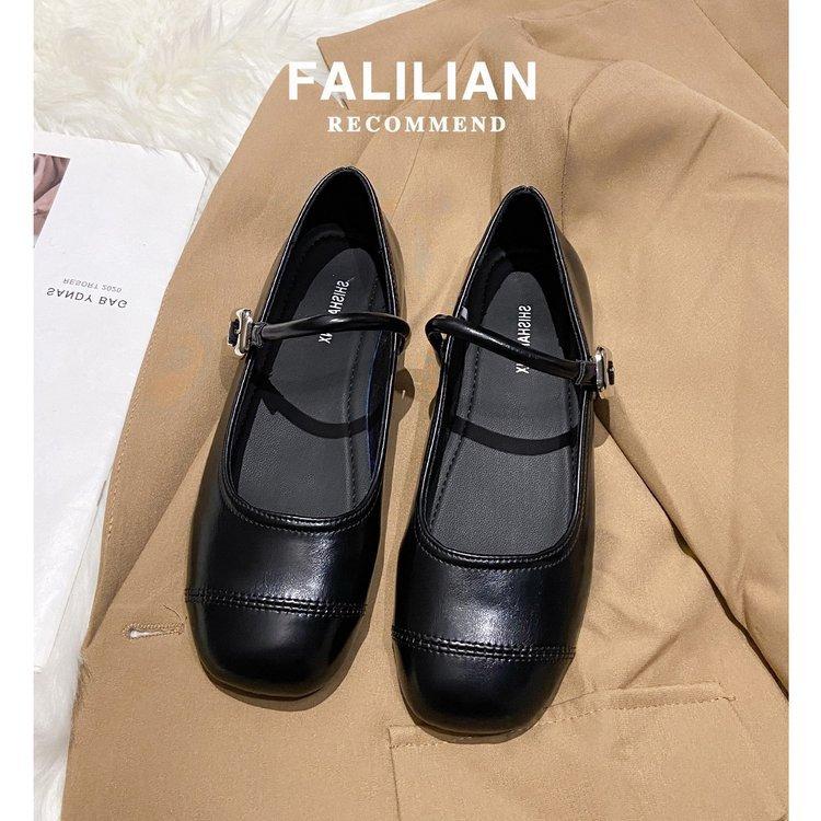 Серебристые глянцевые туфли-лодочки женские 2024 весна новинка корейская версия квадратный носок плоская подошва мелкий вырез мягкая подошва туфли Doudou маленькие кожаные туфли