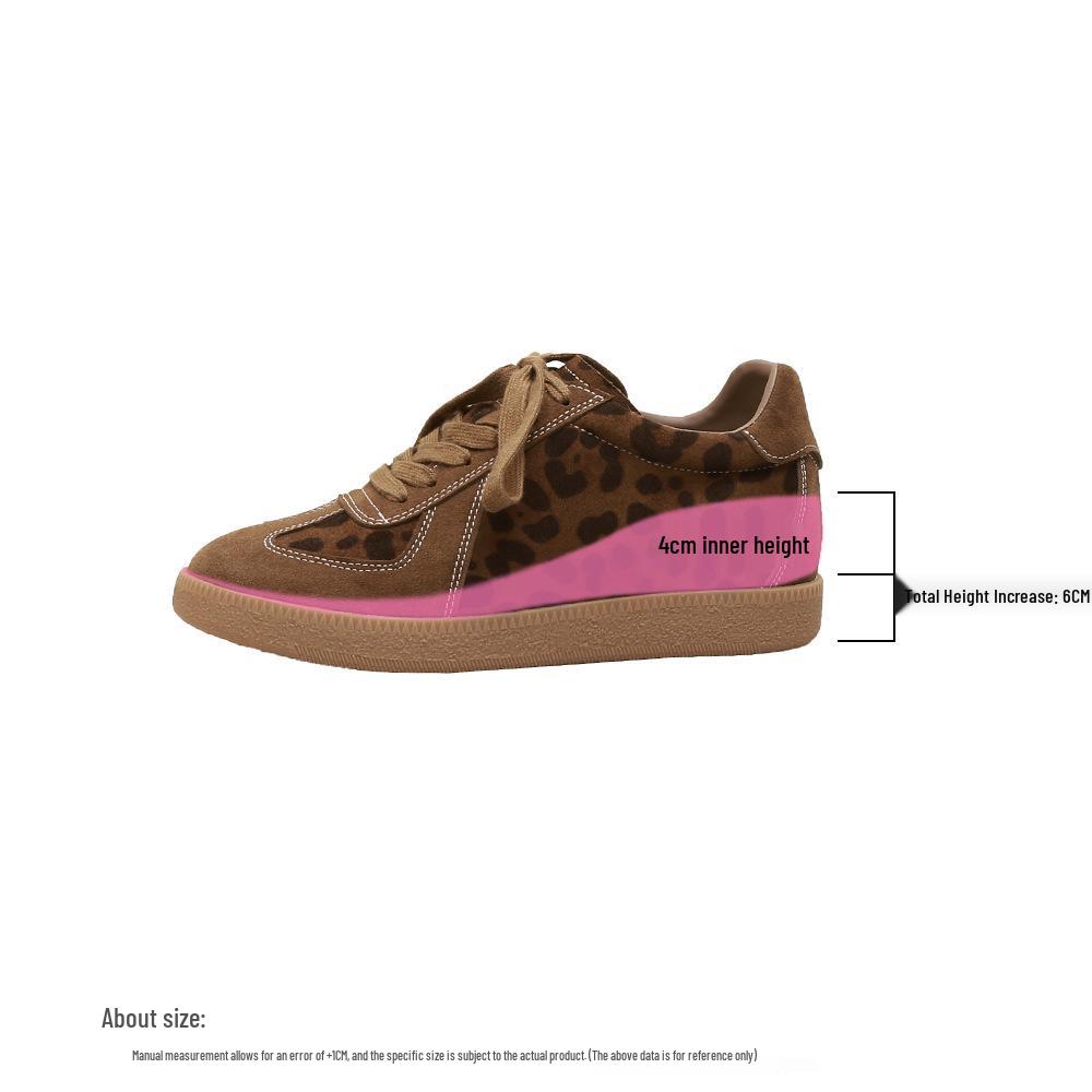 Women's Retro Colorblock Leather German Trainer Sneakers - 2025 Autumn Edition, Thick Sole, Casual Skate Style