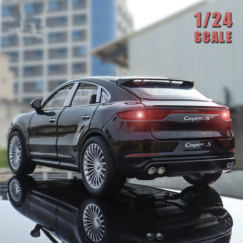 ADY4 1:24 Porsche Cayenne S Turbo SUV Alloy Car Model Diecasts Metal Toy Car Model Simulation Sound Light Collection Kids Gift F384