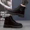 Autumn High Top Men's Leather Boots Classic Fashion Durable Waterproof High Top Boots Soft Sole Anti Slip Yellow Ankle Boots