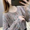 Женский короткий и свободный вязаный свитер с высокой талией и вырезом, базовый свитер