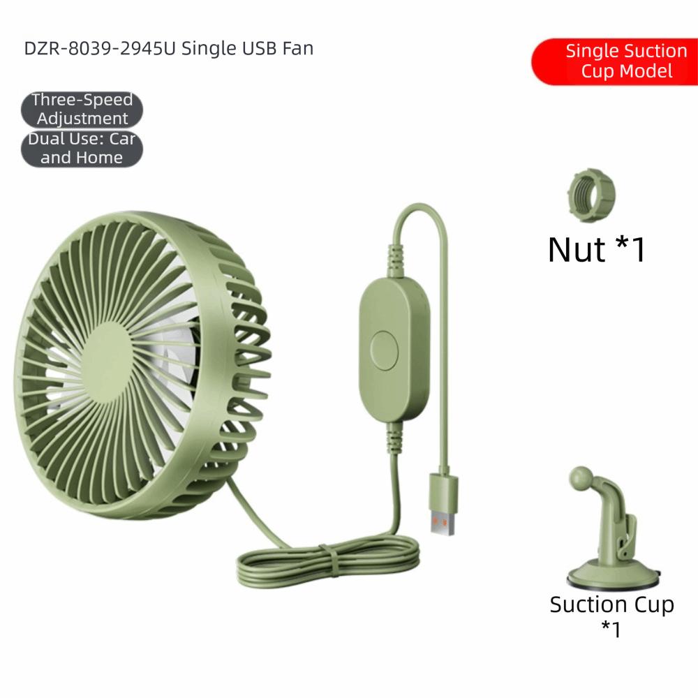 Quiet Operation Dual-Head Car Fan Multi-Angle Adjustable Electric Fan Driving Environment