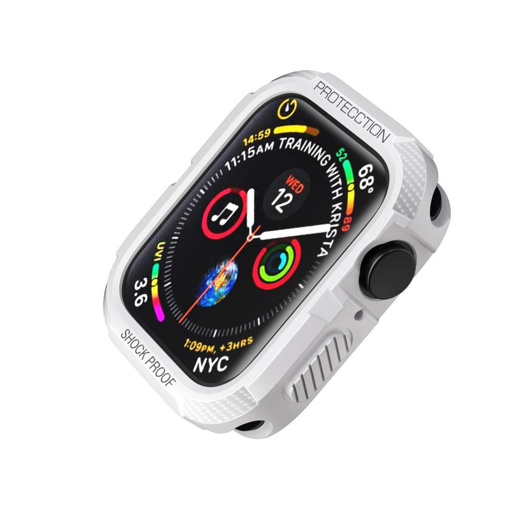 Совместимый силиконовый защитный чехол для Apple Watch Series 1-6, 7 и SE — защита от падений, однотонный дизайн.