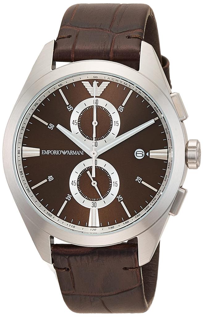 Emporio Armani Chronograph Brown Leather Watch