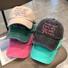 Ins Washed Letters Embroidery Baseball Cap Children Retro Do Old Duck Tongue Cap Summer Sun Hat Men