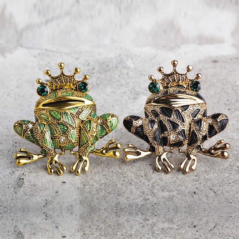 Blucome Яркая брошь в виде лягушки, ювелирные изделия из кристаллов животных, женские кардиганы, свитер, обычные аксессуары, булавки