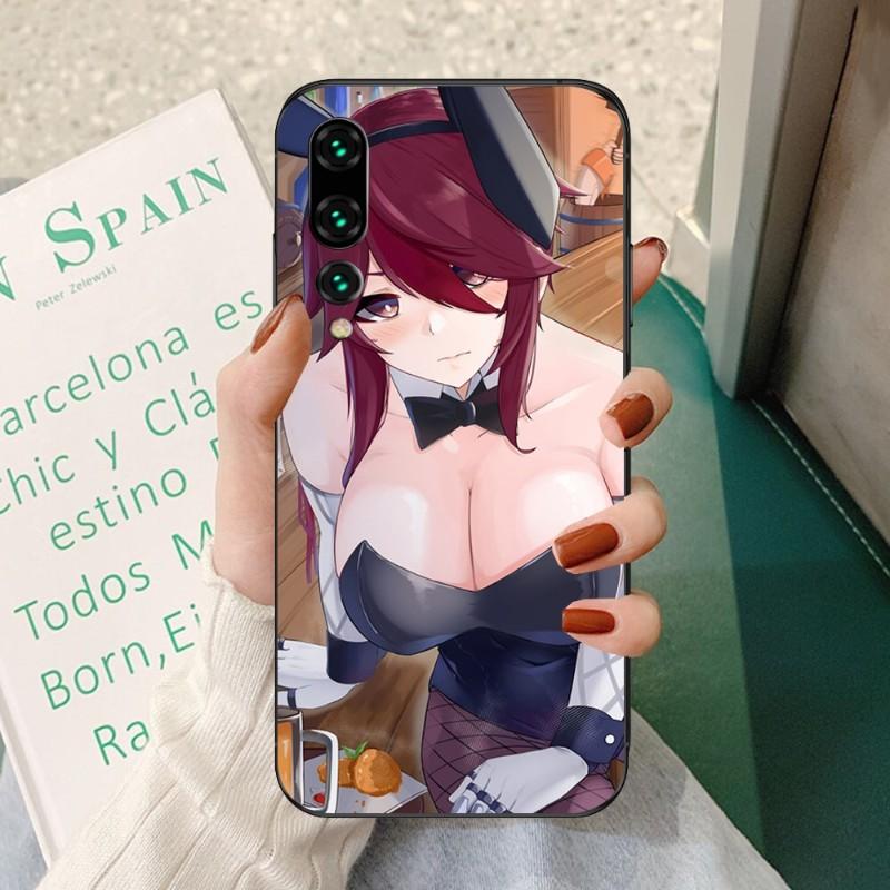 Чехол для телефона Rosaria Genshin Impact для Huawei P50 P40 P30 Pro Lite P Smart 2021 2019 Magic 3, мягкий черный чехол для телефона