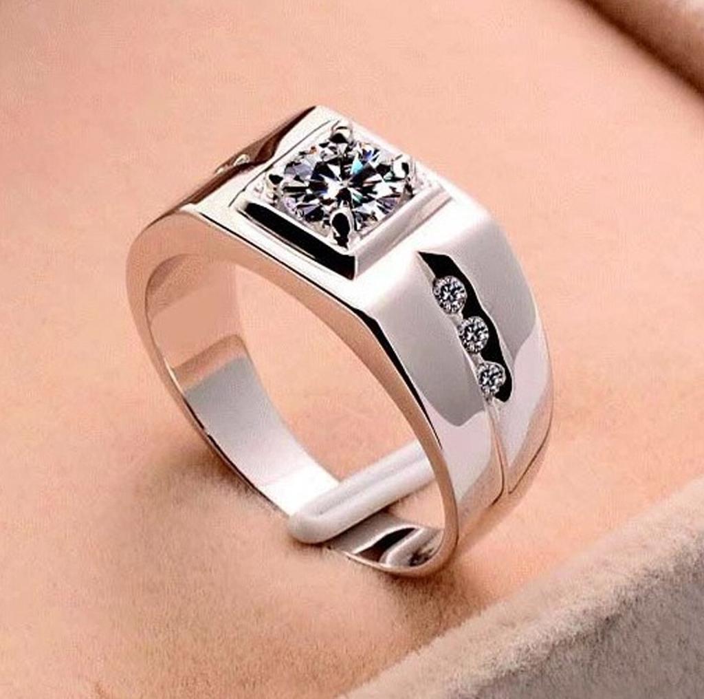 Мужское кольцо, хит продаж, ювелирные изделия, золотое властное квадратное кольцо с цирконом, темпераментное модное кольцо