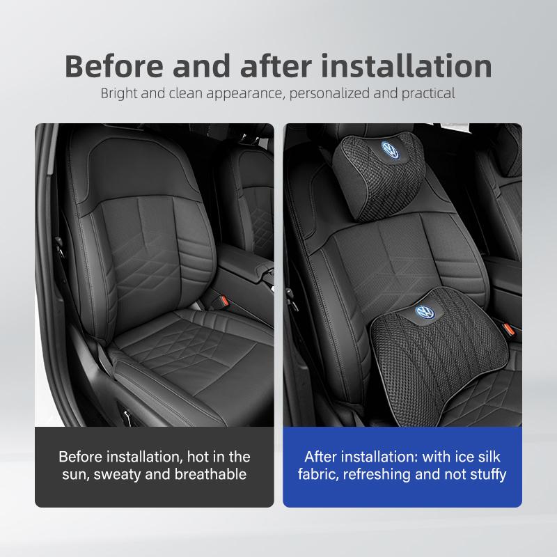 WET1 Car Headrest Lumbar Pillow Auto Neck Support Accessory For Volkswagen VW Scirocco Jetta Beetle Golf 4 5 6 Passat Polo B5