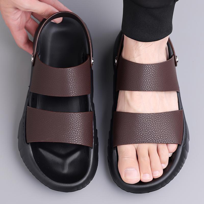 Fashion Minimalism Summer Men Soft High Quality Leisure Sandals Men's Outdoor Ventilation Lightweigh Non-slip Genuine Leather Sandals