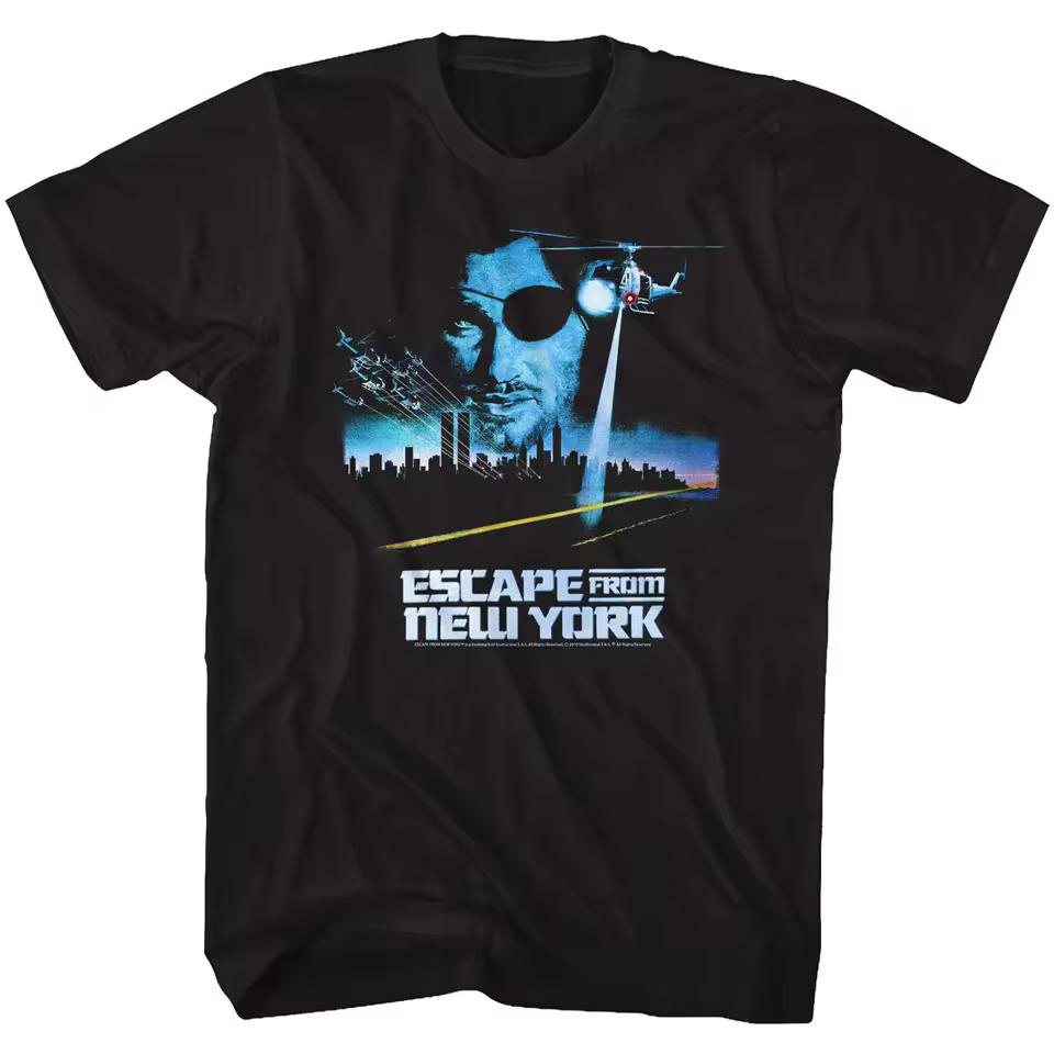 Escape From New York T-Shirt MenSummer Retro Action Movie Graphic Short Sleeve Casual Streetwear Loose Fit Film Fan Tee