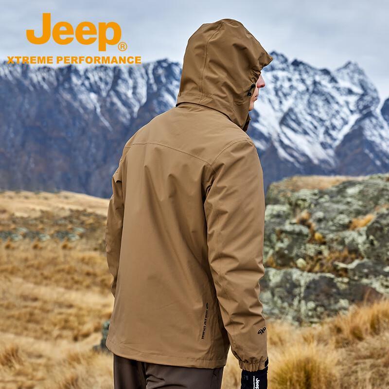 Jeep Мужская ветрозащитная водонепроницаемая походная куртка 3-в-1 с флисовой подкладкой