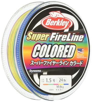 Плетенка Berkley Super Fire Line, 1,220 фунта, 300 м, Окрашена каждые 10 м, Плетенка PE Super Line