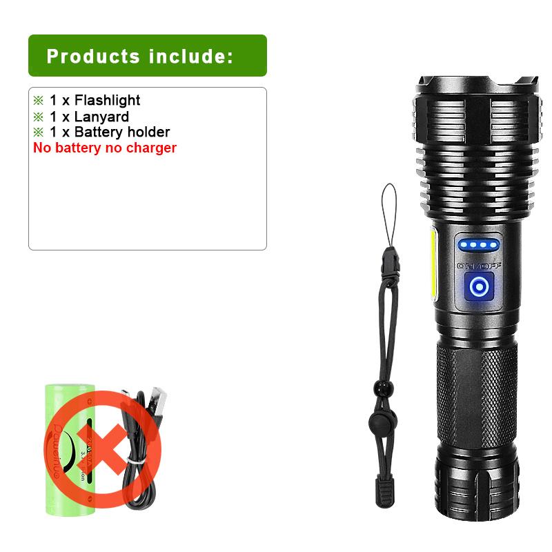 НОВЫЙ мощный светодиодный фонарь 5000 мАч, фонарик COB, перезаряжаемый фонарик для кемпинга, рыбалки, аварийный фонарь