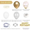 Arche Ballon, Kit de Guirlande de Ballon, 133PCS Ballon Blanc Argent et Or &amp; Ballon Confettis pour Noël, Mariage Anniversaire A131