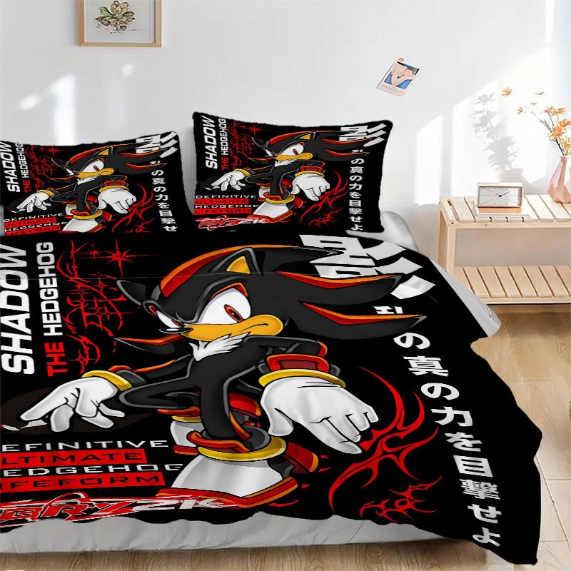 Shadow Hedgehog Artwork Print 3Pcs Bedding Setduvet Cover With 2 Bedropillowcase Home Birthday Gift