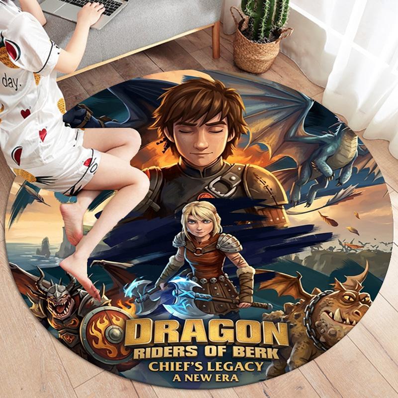 How Train Dragon Round Area Rug Carpet Rug For Living Room Bedroom Sofa Playroom Decor Nonslip Floor Mat