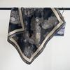 Elegant retro old money wind silk hair small square scarf silk scarf women's neck scarf high-end lace printed scarf shawl