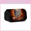 Attack Titan On  Anime Pattern Student Double Layer Flip Cover Stationery Bag