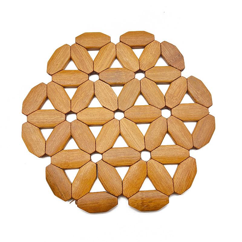 Household bamboo insulation mat, dining table mat, tea cup mat, restaurant kitchen mat, heat-resistant and heat-resistant pot mat